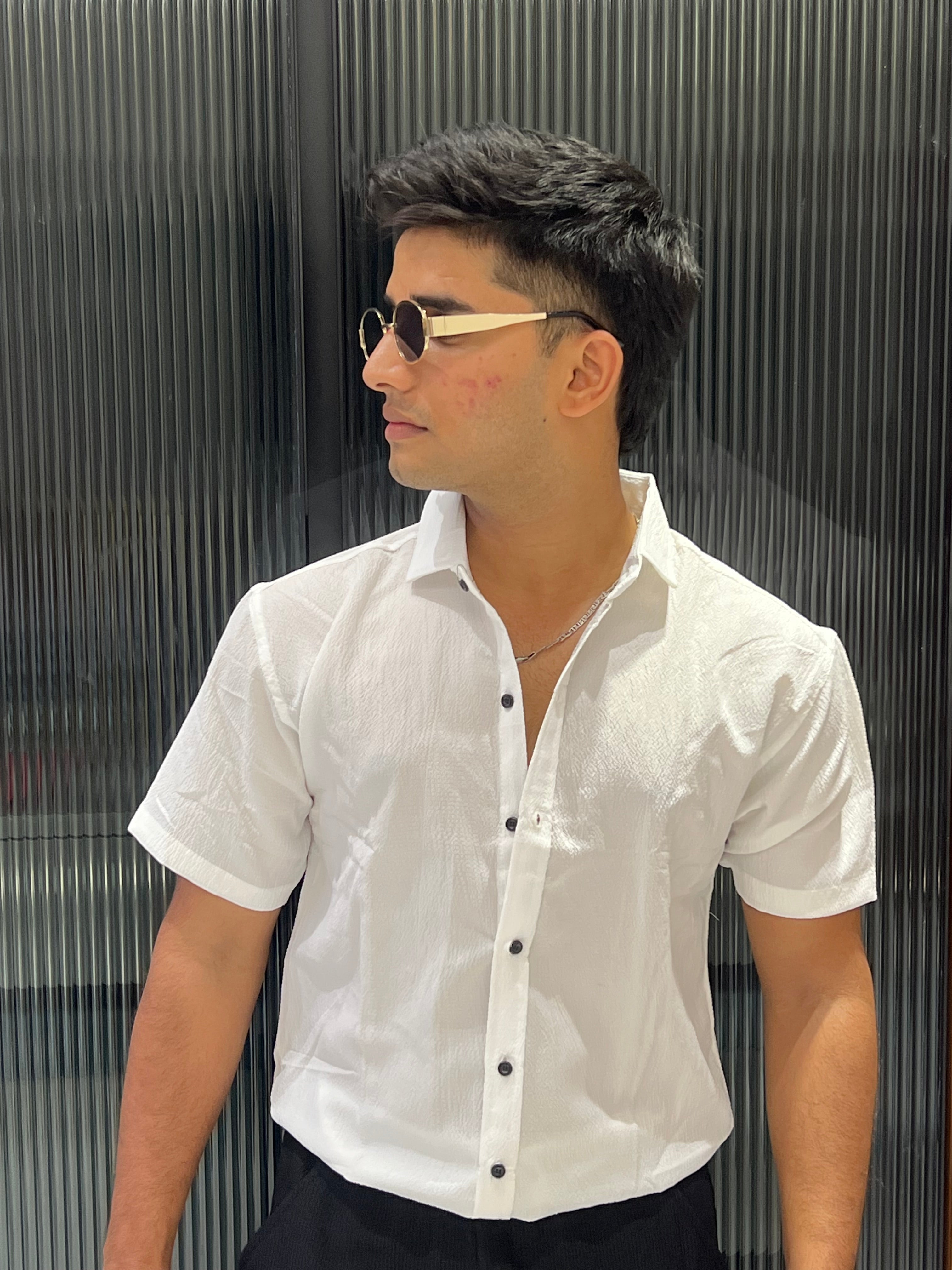 Men’s Half Sleeves Texture Shirt