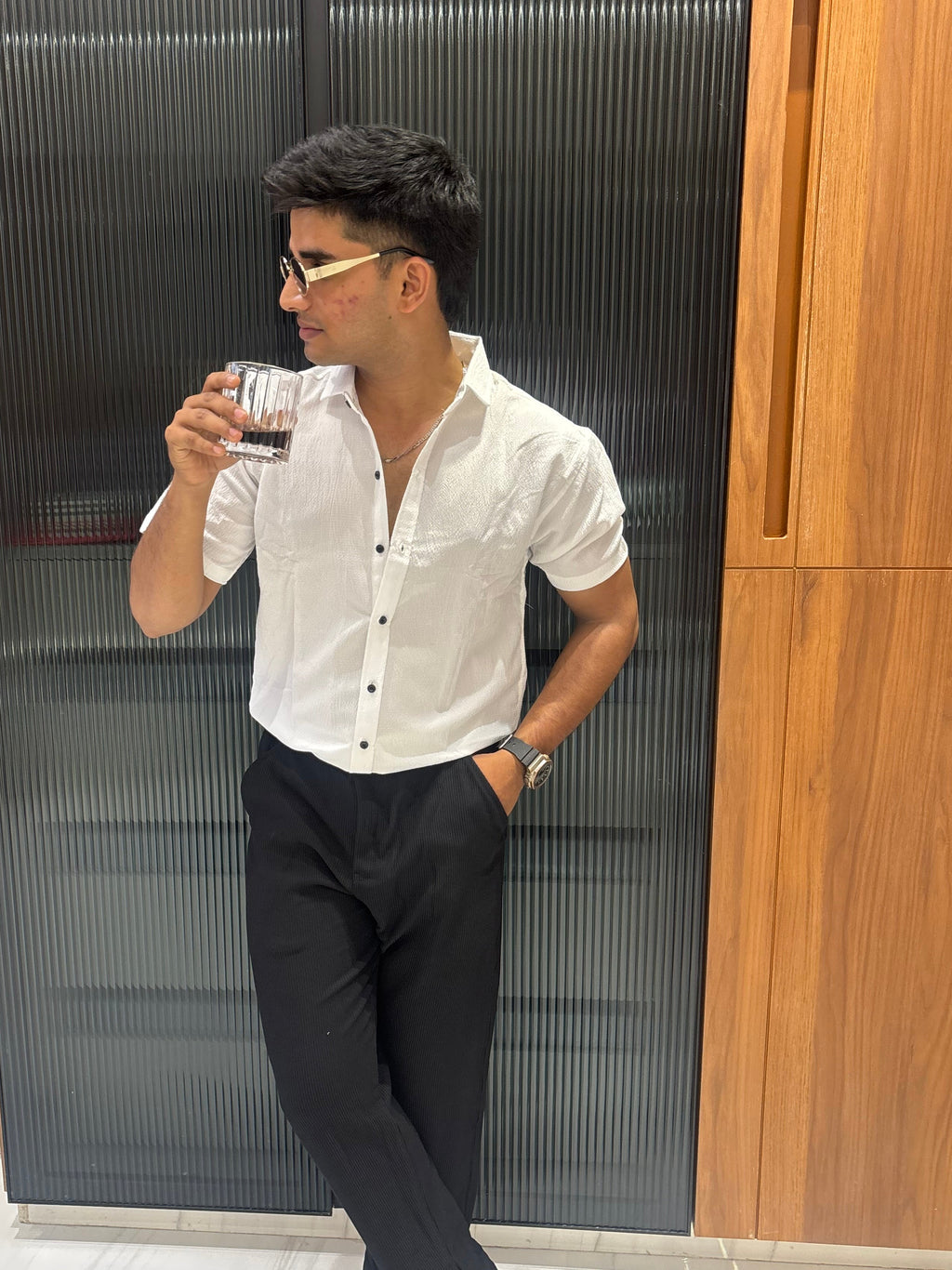 Men’s Half Sleeves Texture Shirt
