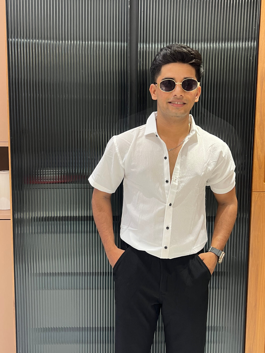 Men’s Half Sleeves Texture Shirt